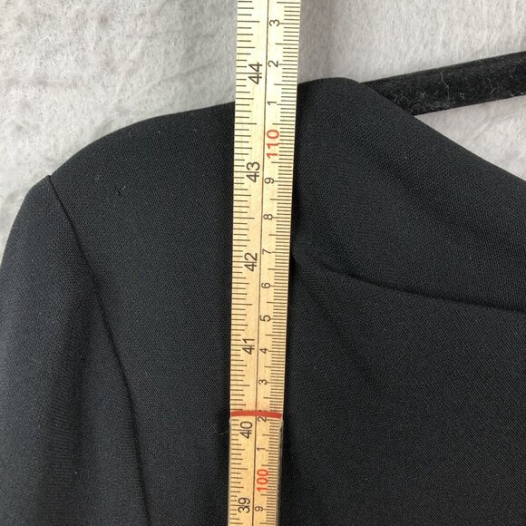 Talbots Runhof Dress Womens 12 Black Ruched Long Sleeve Event Occasion Formal - Picture 6 of 13